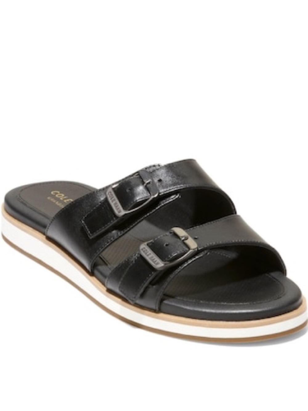 Cole Haan Megan Buckle Slide Sandal Women’s Black Leather Grand360 W23292 Size 8